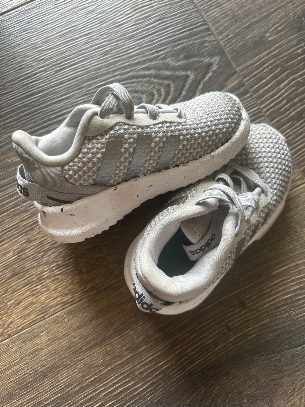 adidas Toddler Boy Gray Knit Athletic Sneakers